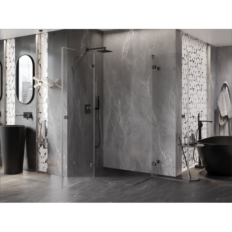 Mexen Lunar Duo kabina prysznicowa uchylna lewa 120 x 110 cm, transparent, gun metal - 834-120L-110P-95-00