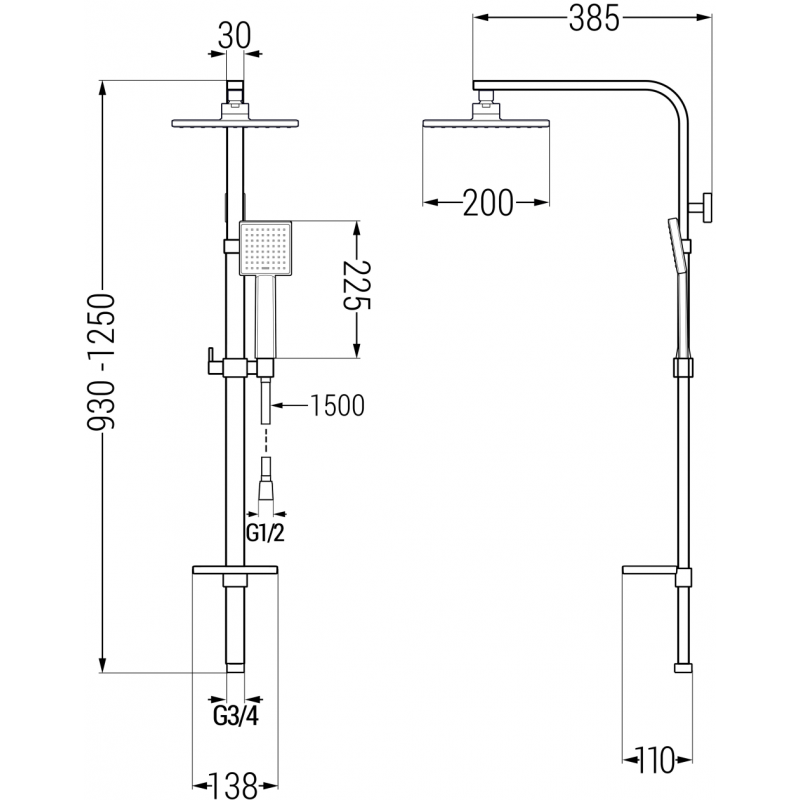 Mexen Q45 kolumna prysznicowa, złota - 798454595-50