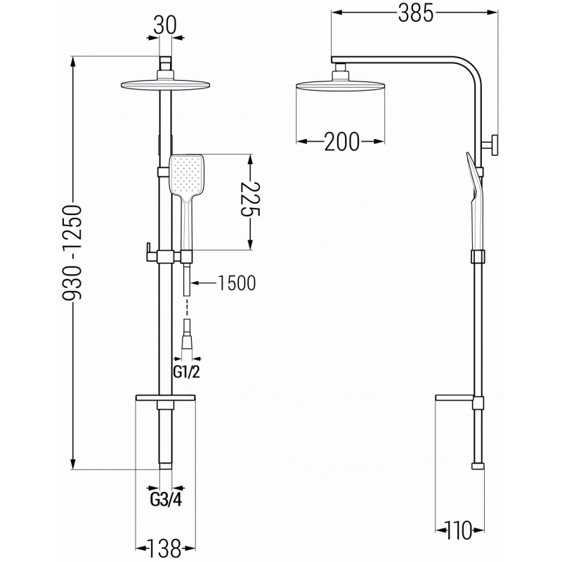 Mexen Q62 kolumna prysznicowa, złota - 798626295-50
