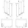 Mexen Lunar-F drzwi prysznicowe składane prawe 125 cm, transparent, złote - 836S-125-050-50-00-P
