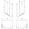 Mexen Lunar-F drzwi prysznicowe składane prawe 130 cm, transparent, złote szczotkowane - 836S-130-050-55-00-P