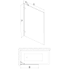 Mexen Lunar parawan nawannowy 1-skrzydłowy 80 x 150 cm, transparent, czarny - 897-080-000-70-00