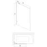 Mexen Lunar parawan nawannowy 1-skrzydłowy 50 x 150 cm, transparent, gun metal - 897-050-000-95-00
