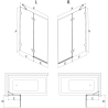 Mexen Lunar parawan nawannowy 2-skrzydłowy prawy 80 x 150 cm, transparent, gun metal - 897-080-100-95-00-P