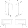 Mexen Lunar L parawan nawannowy 2-skrzydłowy lewy 80 x 150 cm, transparent, gun metal - 897L-080-100-95-00-L
