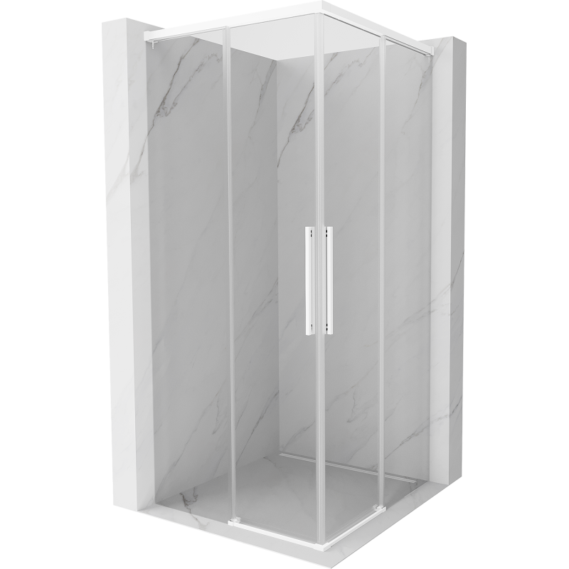 Mexen Rox Duo kabina prysznicowa rozsuwana 90 x 90 cm, transparent, biała - 8C2D-090-090-20-00