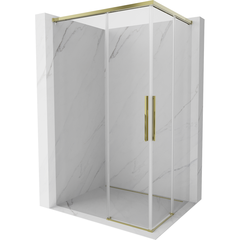 Mexen Rox Duo kabina prysznicowa rozsuwana 80 x 75 cm, transparent, złota - 8C2D-080-075-50-00