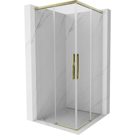 Mexen Rox Duo kabina prysznicowa rozsuwana 75 x 75 cm, transparent, złota - 8C2D-075-075-50-00