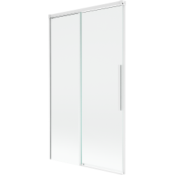 Mexen Rox parawan nawannowy 2-skrzydłowy rozsuwany 100 x 150 cm, transparent, biały - 8C9-100-001-20-00