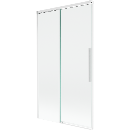 Mexen Rox parawan nawannowy 2-skrzydłowy rozsuwany 100 x 150 cm, transparent, biały - 8C9-100-001-20-00