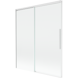 Mexen Rox parawan nawannowy 2-skrzydłowy rozsuwany 140 x 150 cm, transparent, biały - 8C9-140-001-20-00