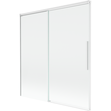 Mexen Rox parawan nawannowy 2-skrzydłowy rozsuwany 150 x 150 cm, transparent, biały - 8C9-150-001-20-00