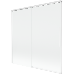 Mexen Rox parawan nawannowy 2-skrzydłowy rozsuwany 160 x 150 cm, transparent, biały - 8C9-160-001-20-00