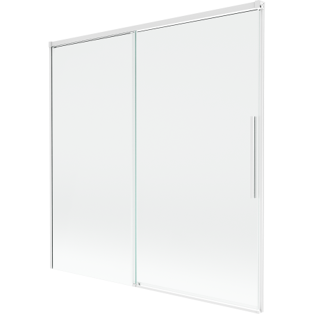 Mexen Rox parawan nawannowy 2-skrzydłowy rozsuwany 160 x 150 cm, transparent, biały - 8C9-160-001-20-00
