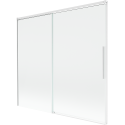 Mexen Rox parawan nawannowy 2-skrzydłowy rozsuwany 170 x 150 cm, transparent, biały - 8C9-170-001-20-00