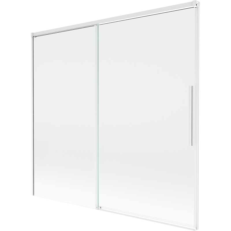 Mexen Rox parawan nawannowy 2-skrzydłowy rozsuwany 170 x 150 cm, transparent, biały - 8C9-170-001-20-00