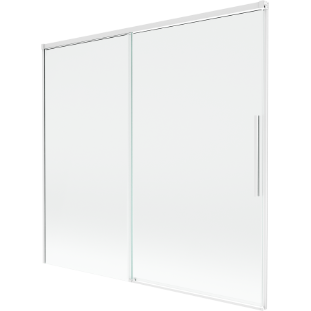 Mexen Rox parawan nawannowy 2-skrzydłowy rozsuwany 170 x 150 cm, transparent, biały - 8C9-170-001-20-00