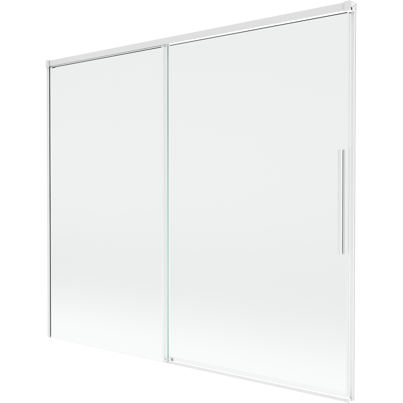 Mexen Rox parawan nawannowy 2-skrzydłowy rozsuwany 180 x 150 cm, transparent, biały - 8C9-180-001-20-00