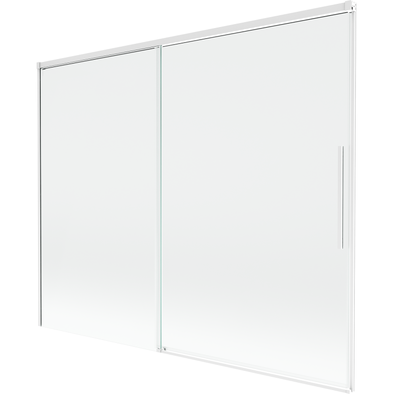 Mexen Rox parawan nawannowy 2-skrzydłowy rozsuwany 190 x 150 cm, transparent, biały - 8C9-190-001-20-00