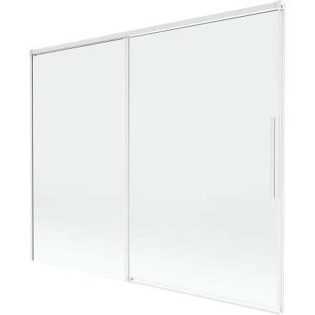 Mexen Rox parawan nawannowy 2-skrzydłowy rozsuwany 190 x 150 cm, transparent, biały - 8C9-190-001-20-00