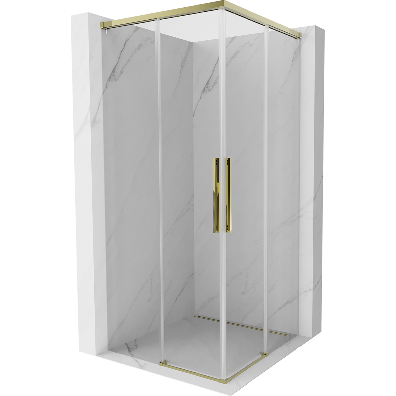 Mexen Rox Duo kabina prysznicowa rozsuwana 85 x 85 cm, transparent, złota - 8C2D-085-085-50-00