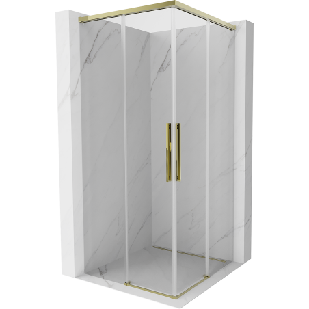 Mexen Rox Duo kabina prysznicowa rozsuwana 85 x 85 cm, transparent, złota - 8C2D-085-085-50-00