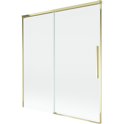 Mexen Rox parawan nawannowy 2-skrzydłowy rozsuwany 150 x 150 cm, transparent, złoty - 8C9-150-001-50-00