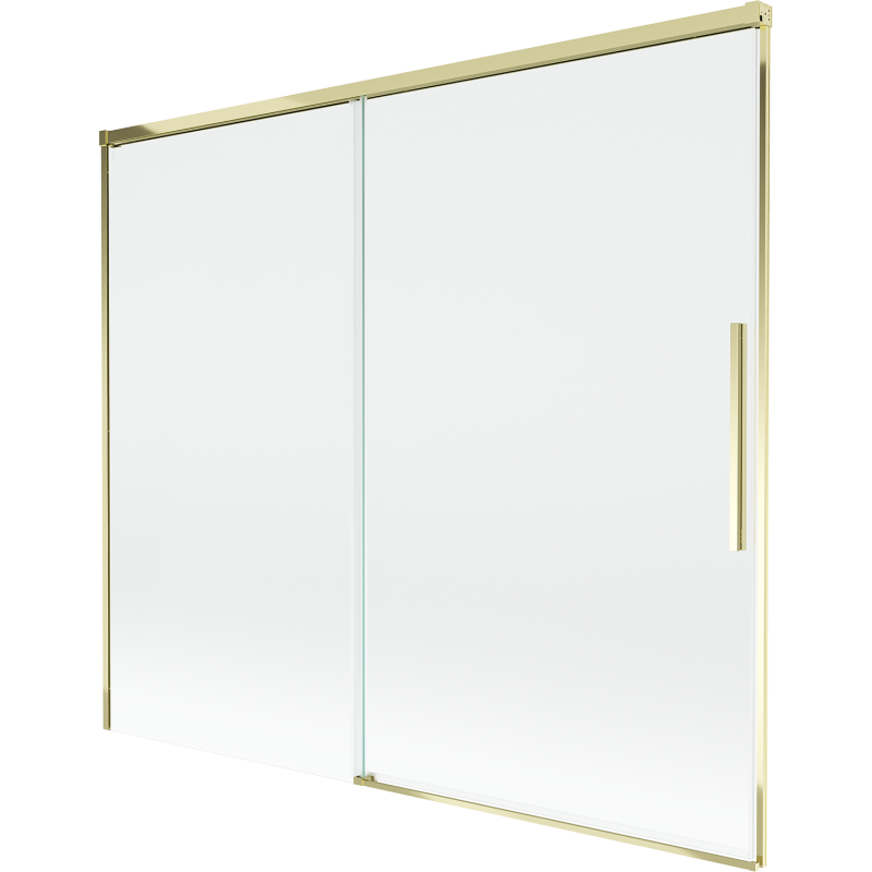 Mexen Rox parawan nawannowy 2-skrzydłowy rozsuwany 180 x 150 cm, transparent, złoty - 8C9-180-001-50-00