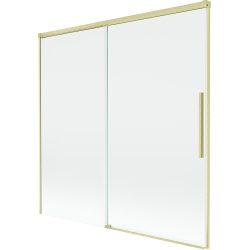 Mexen Rox parawan nawannowy 2-skrzydłowy rozsuwany 160 x 150 cm, transparent, złoty szczotkowany - 8C9-160-001-55-00