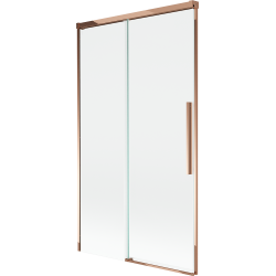 Mexen Rox parawan nawannowy 2-skrzydłowy rozsuwany 100 x 150 cm, transparent, różowe złoto - 8C9-100-001-60-00