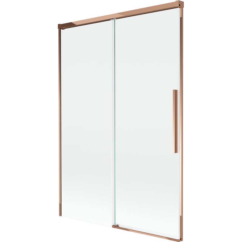 Mexen Rox parawan nawannowy 2-skrzydłowy rozsuwany 120 x 150 cm, transparent, różowe złoto - 8C9-120-001-60-00