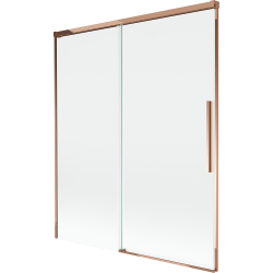 Mexen Rox parawan nawannowy 2-skrzydłowy rozsuwany 140 x 150 cm, transparent, różowe złoto - 8C9-140-001-60-00