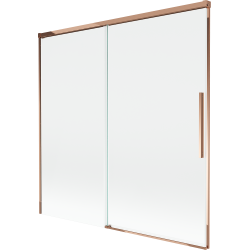 Mexen Rox parawan nawannowy 2-skrzydłowy rozsuwany 160 x 150 cm, transparent, różowe złoto - 8C9-160-001-60-00