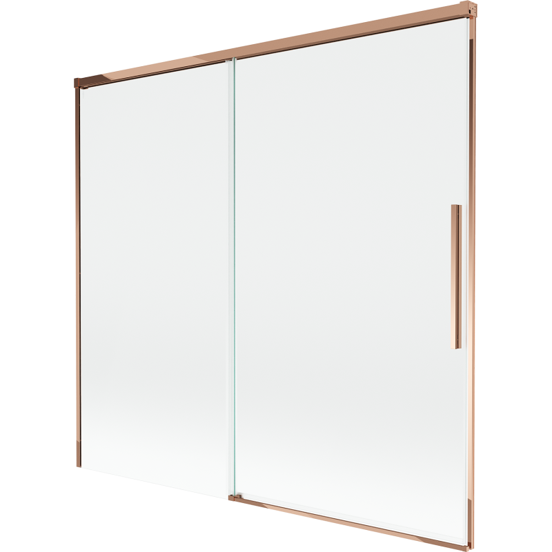 Mexen Rox parawan nawannowy 2-skrzydłowy rozsuwany 170 x 150 cm, transparent, różowe złoto - 8C9-170-001-60-00