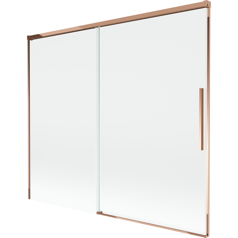 Mexen Rox parawan nawannowy 2-skrzydłowy rozsuwany 180 x 150 cm, transparent, różowe złoto - 8C9-180-001-60-00