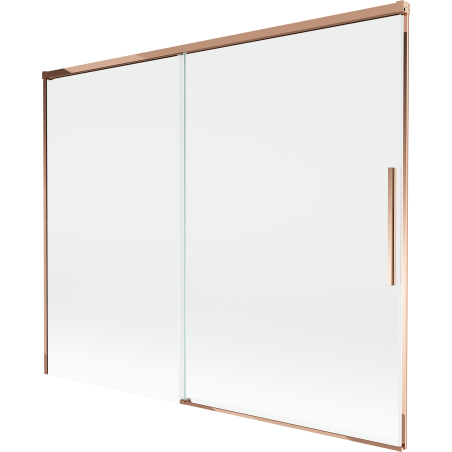 Mexen Rox parawan nawannowy 2-skrzydłowy rozsuwany 190 x 150 cm, transparent, różowe złoto - 8C9-190-001-60-00
