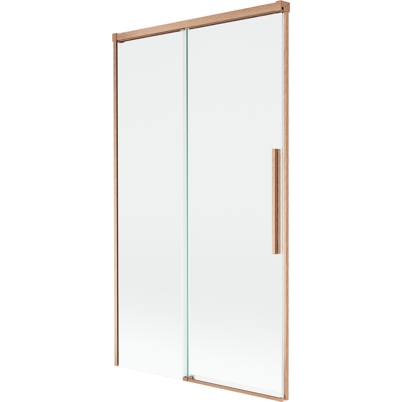 Mexen Rox parawan nawannowy 2-skrzydłowy rozsuwany 100 x 150 cm, transparent, miedź szczotkowana - 8C9-100-001-65-00