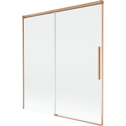 Mexen Rox parawan nawannowy 2-skrzydłowy rozsuwany 150 x 150 cm, transparent, miedź szczotkowana - 8C9-150-001-65-00