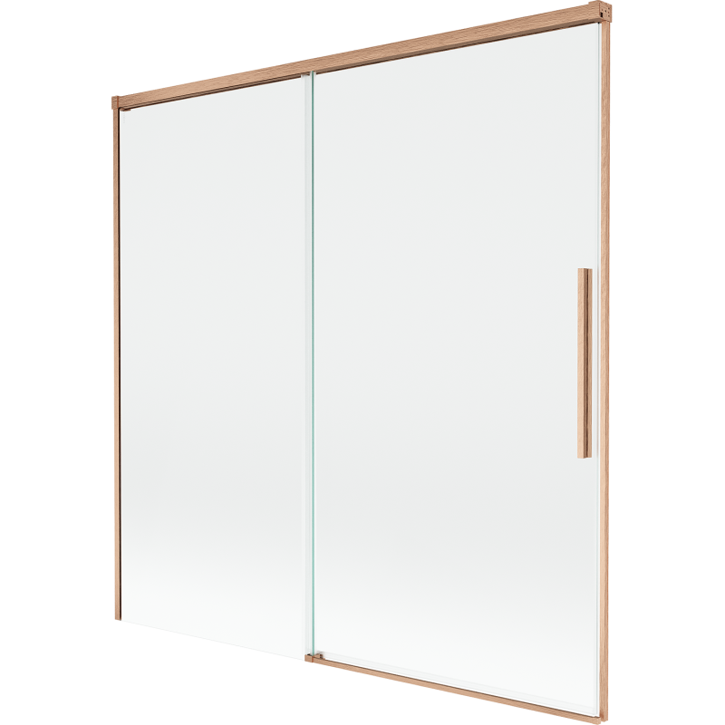 Mexen Rox parawan nawannowy 2-skrzydłowy rozsuwany 160 x 150 cm, transparent, miedź szczotkowana - 8C9-160-001-65-00