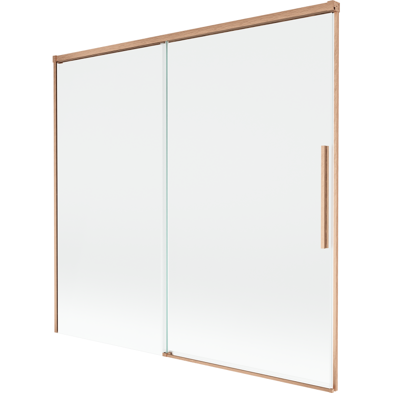 Mexen Rox parawan nawannowy 2-skrzydłowy rozsuwany 170 x 150 cm, transparent, miedź szczotkowana - 8C9-170-001-65-00