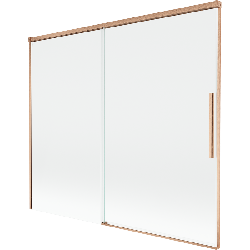 Mexen Rox parawan nawannowy 2-skrzydłowy rozsuwany 180 x 150 cm, transparent, miedź szczotkowana - 8C9-180-001-65-00