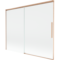 Mexen Rox parawan nawannowy 2-skrzydłowy rozsuwany 190 x 150 cm, transparent, miedź szczotkowana - 8C9-190-001-65-00