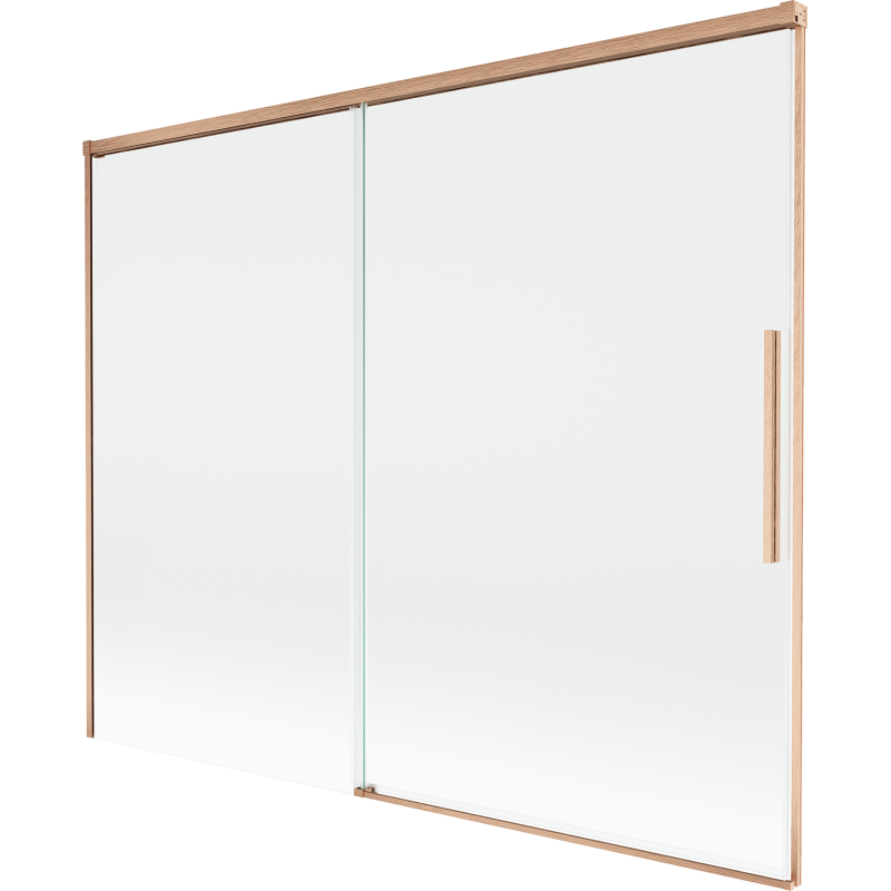 Mexen Rox parawan nawannowy 2-skrzydłowy rozsuwany 190 x 150 cm, transparent, miedź szczotkowana - 8C9-190-001-65-00