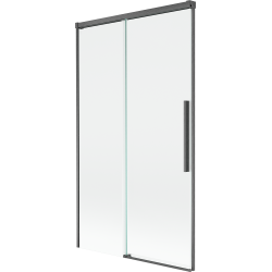 Mexen Rox parawan nawannowy 2-skrzydłowy rozsuwany 100 x 150 cm, transparent, gun gray szczotkowany - 8C9-100-001-66-00