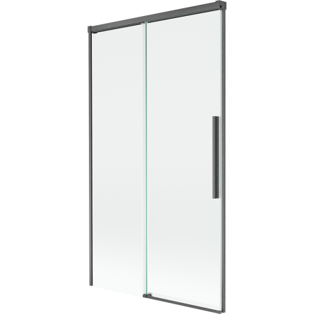 Mexen Rox parawan nawannowy 2-skrzydłowy rozsuwany 100 x 150 cm, transparent, gun gray szczotkowany - 8C9-100-001-66-00