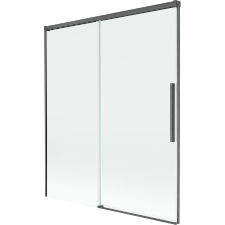 Mexen Rox parawan nawannowy 2-skrzydłowy rozsuwany 140 x 150 cm, transparent, gun gray szczotkowany - 8C9-140-001-66-00