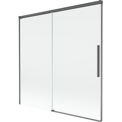 Mexen Rox parawan nawannowy 2-skrzydłowy rozsuwany 160 x 150 cm, transparent, gun gray szczotkowany - 8C9-160-001-66-00