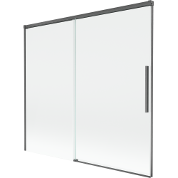 Mexen Rox parawan nawannowy 2-skrzydłowy rozsuwany 170 x 150 cm, transparent, gun gray szczotkowany - 8C9-170-001-66-00