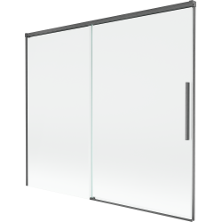 Mexen Rox parawan nawannowy 2-skrzydłowy rozsuwany 180 x 150 cm, transparent, gun gray szczotkowany - 8C9-180-001-66-00