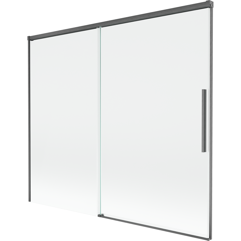 Mexen Rox parawan nawannowy 2-skrzydłowy rozsuwany 180 x 150 cm, transparent, gun gray szczotkowany - 8C9-180-001-66-00